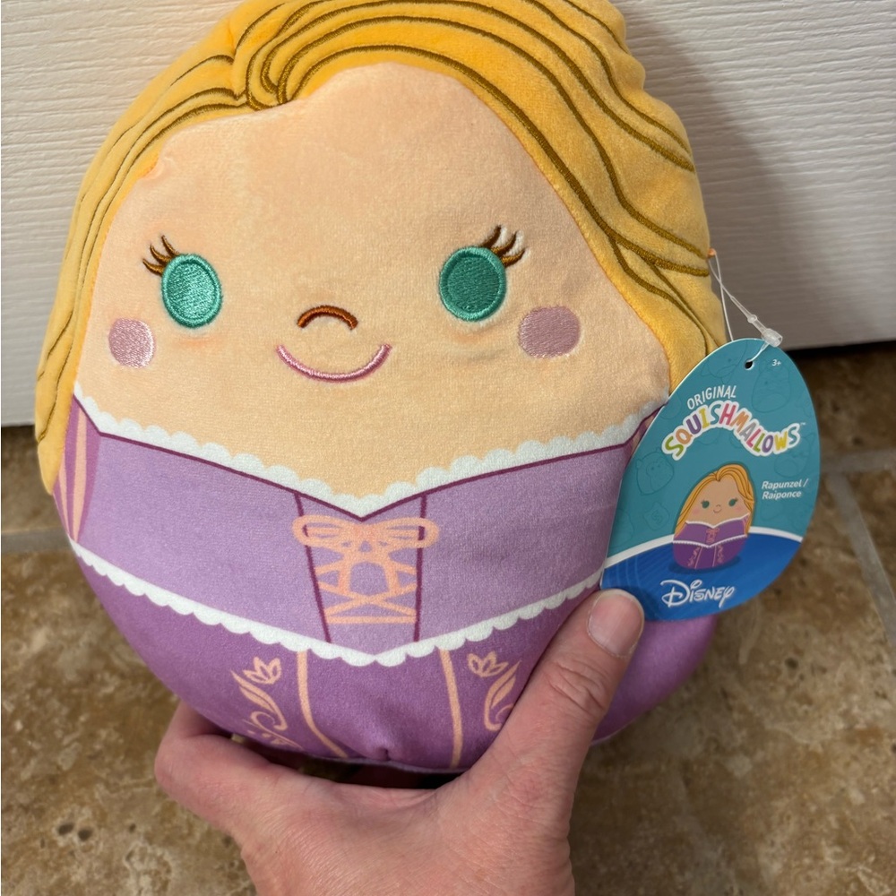 RARE!!! NWT Disney Rapunzel Squishmallow w/Yellow Hair and Purple Dress